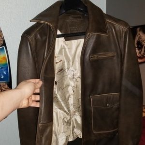 Roundtree & yorke lambskin leather bomber jacket